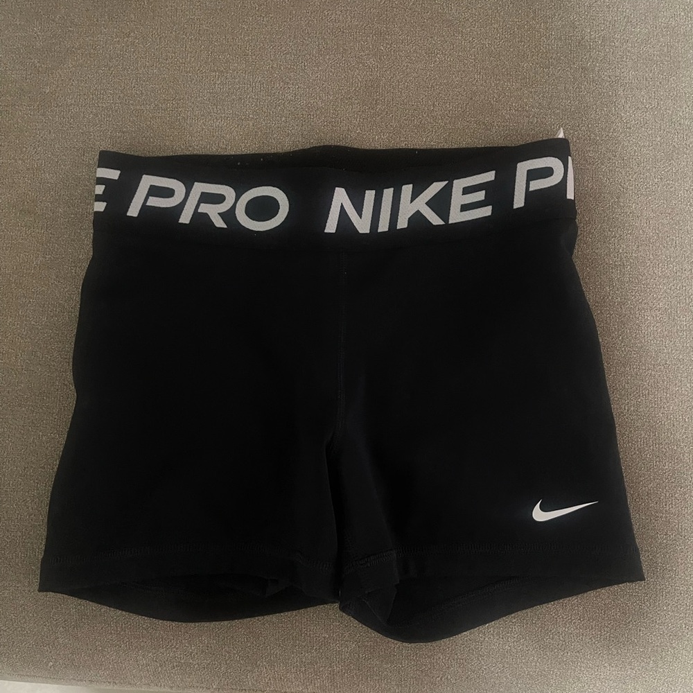 Nike Pro Black Shorts with White Logo